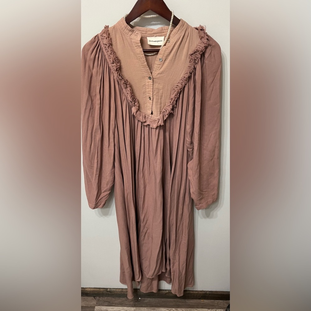 Atelier Delphine Fanny Dress Burro Pink Size XS oversized